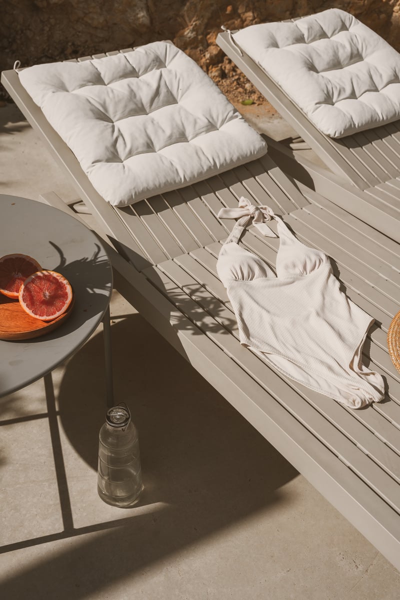 Pool Lifestyle Swimsuit on an Outdoor Lounge Chair